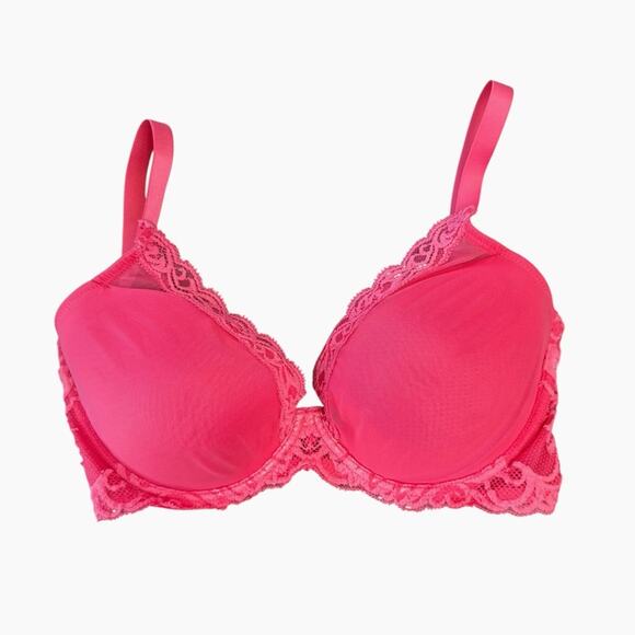 Natori 730023 Feather Underwire Contour Electric Pink Bra – Sz 32G - Picture 4 of 9